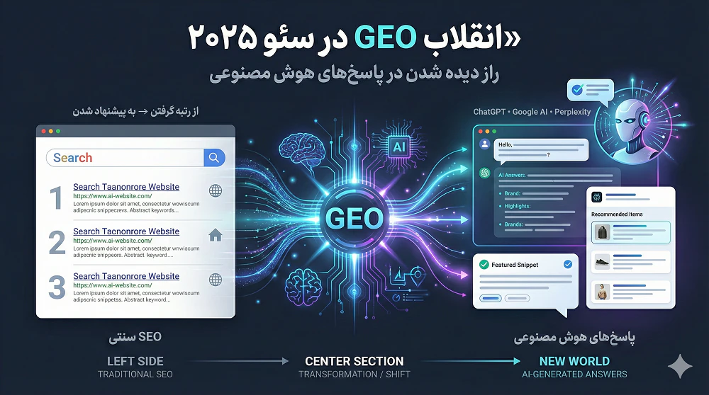 انقلاب GEO در سئو ۲۰۲۵: راز دیده شدن در پاسخ های هوش مصنوعی